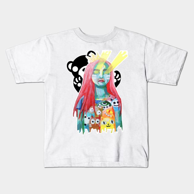 laser eyes linda painting Kids T-Shirt by chachazart